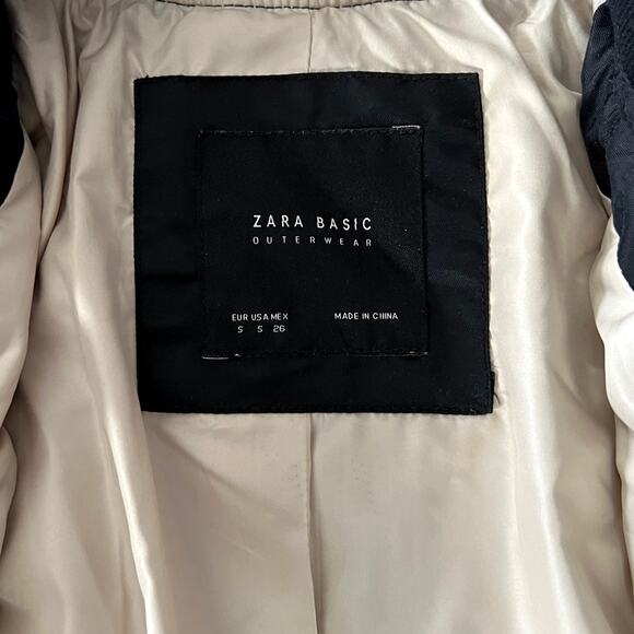 ♥️ Zara Oversized Black Bomber Jacket Women Side Zip Gold Zipper Size Small - Picture 5 of 9